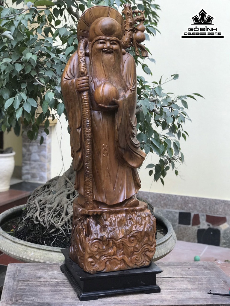 Tương Ông Thọ Gỗ Bách Xanh Cao 120 Ngang 38 Sâu 35 (cm) 4