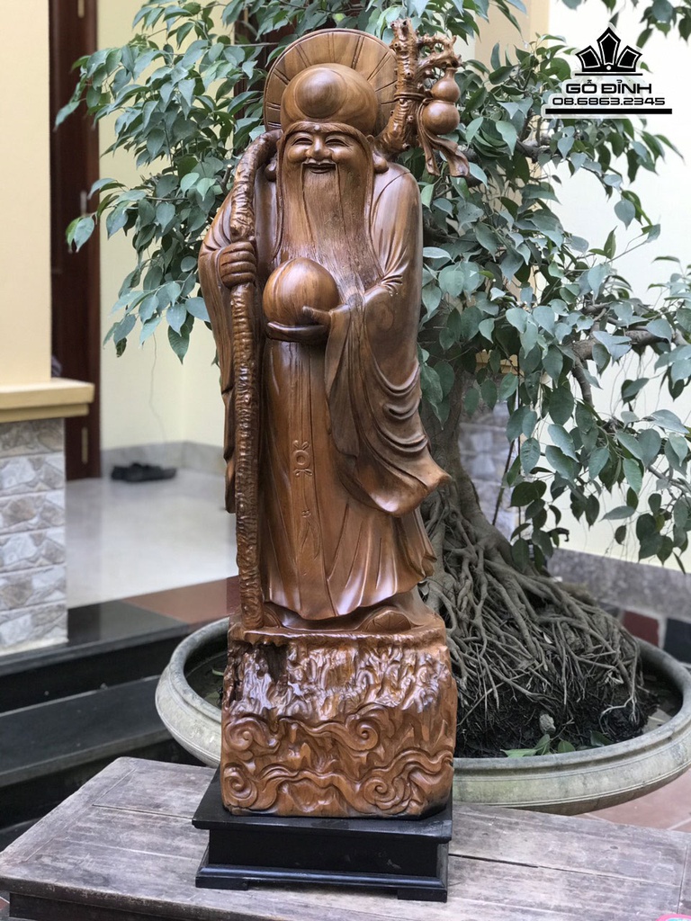 Tương Ông Thọ Gỗ Bách Xanh Cao 120 Ngang 38 Sâu 35 (cm) 6