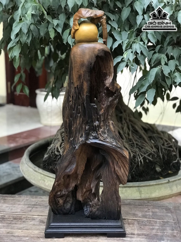 Tượng Ông Thọ Gỗ Bách Xanh Cao 82 Ngang 30 Sâu 18 (cm) 0