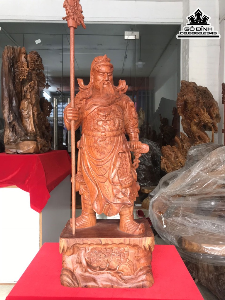 Tương Quan Công Chống Đao Gỗ Hương Cao 80 (cm) 1