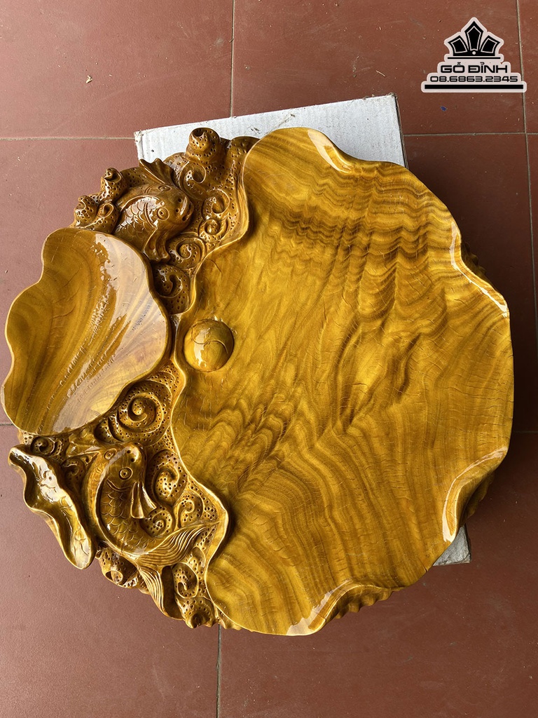 Khay Trà Gỗ Nu Nghiến Cao 8 Ngang 48 Rộng 50 (cm) 2