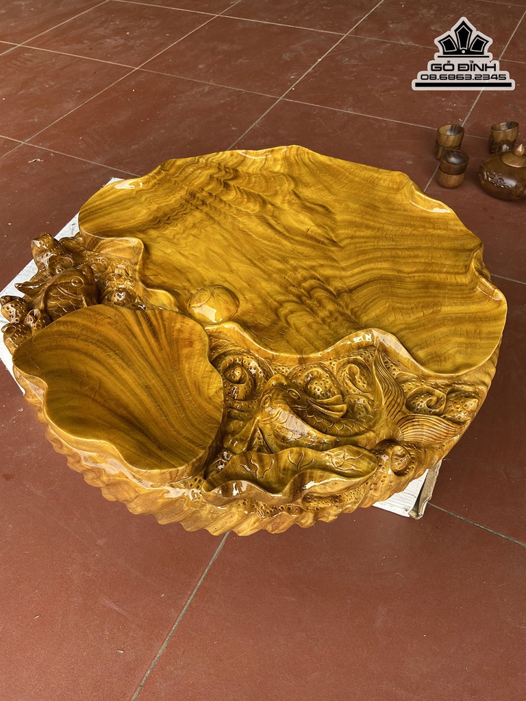 Khay Trà Gỗ Nu Nghiến Cao 8 Ngang 48 Rộng 50 (cm) 3