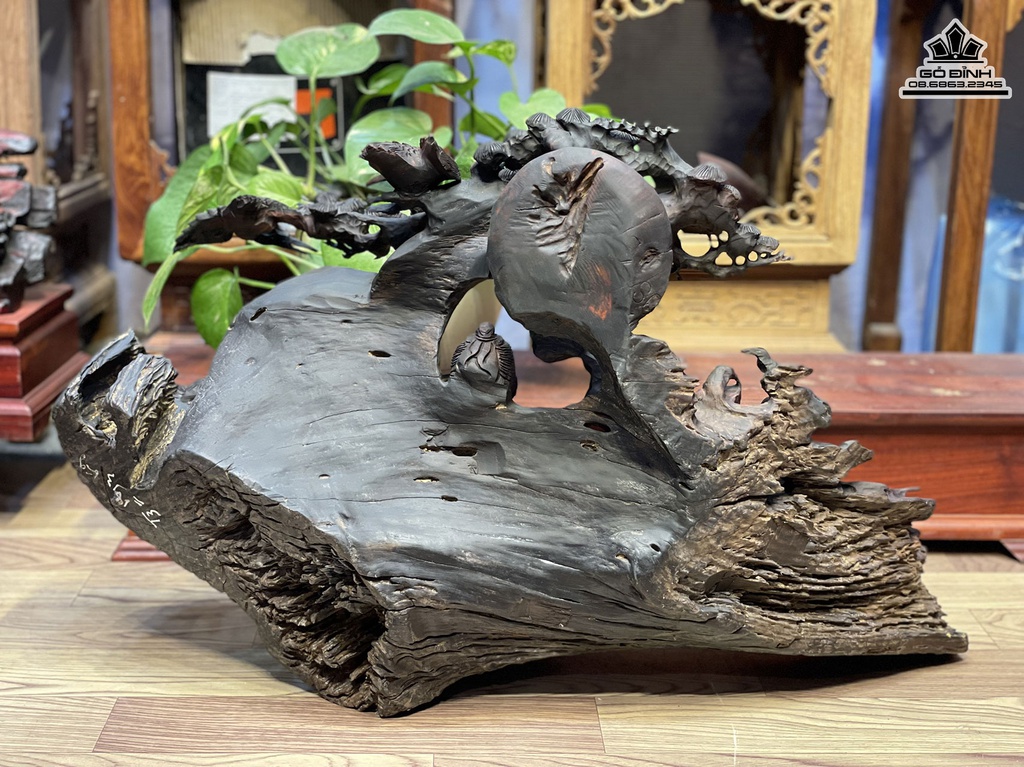 Tượng Thần Trà Gỗ Trắc Cao 46 Ngang 69 Sâu 27 (cm) 0