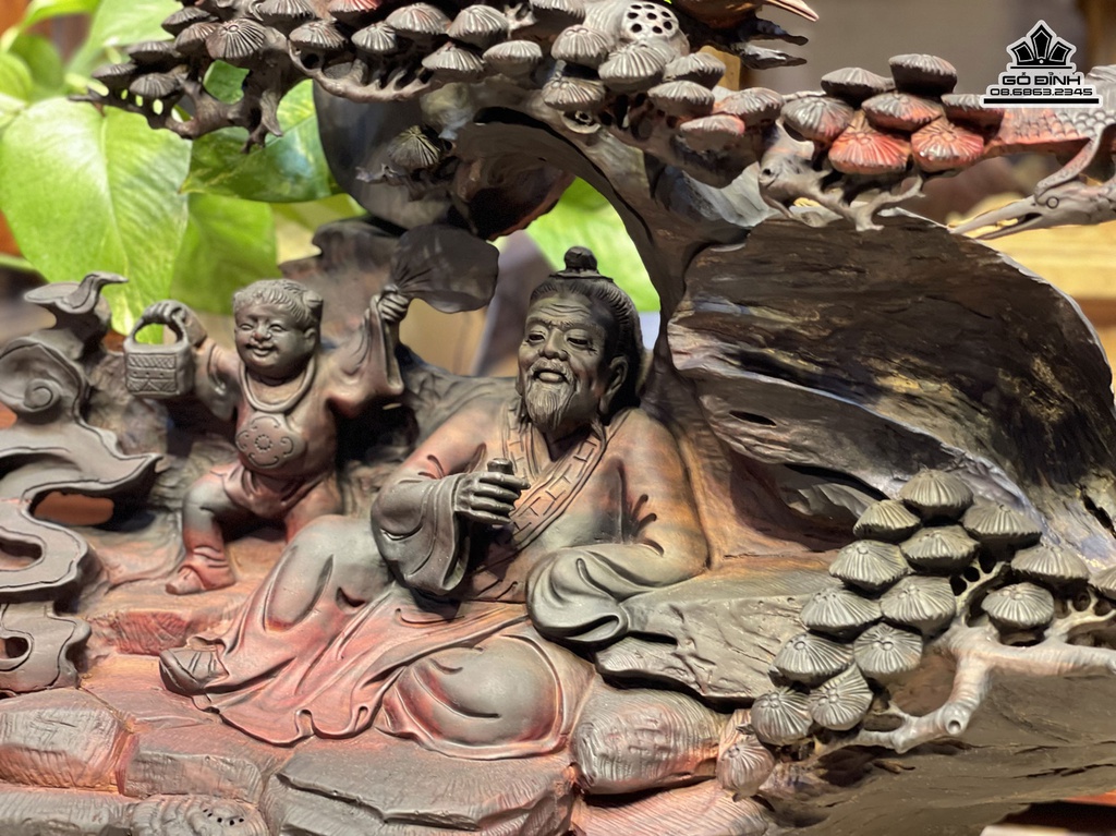 Tượng Thần Trà Gỗ Trắc Cao 46 Ngang 69 Sâu 27 (cm) 4