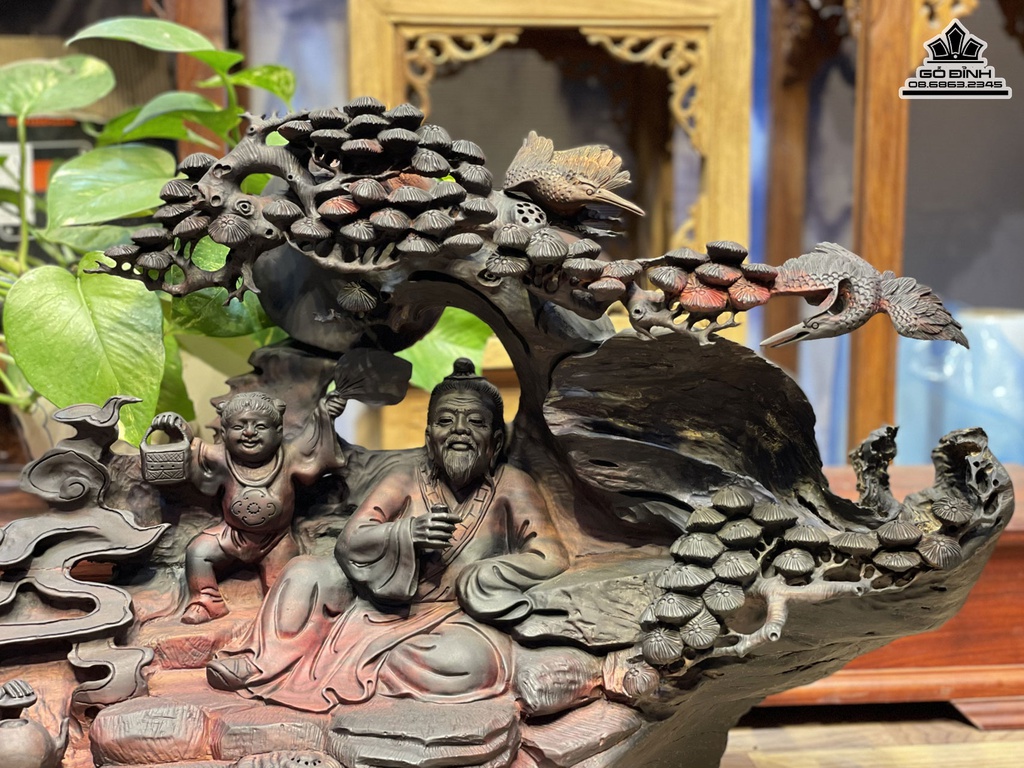 Tượng Thần Trà Gỗ Trắc Cao 46 Ngang 69 Sâu 27 (cm)6