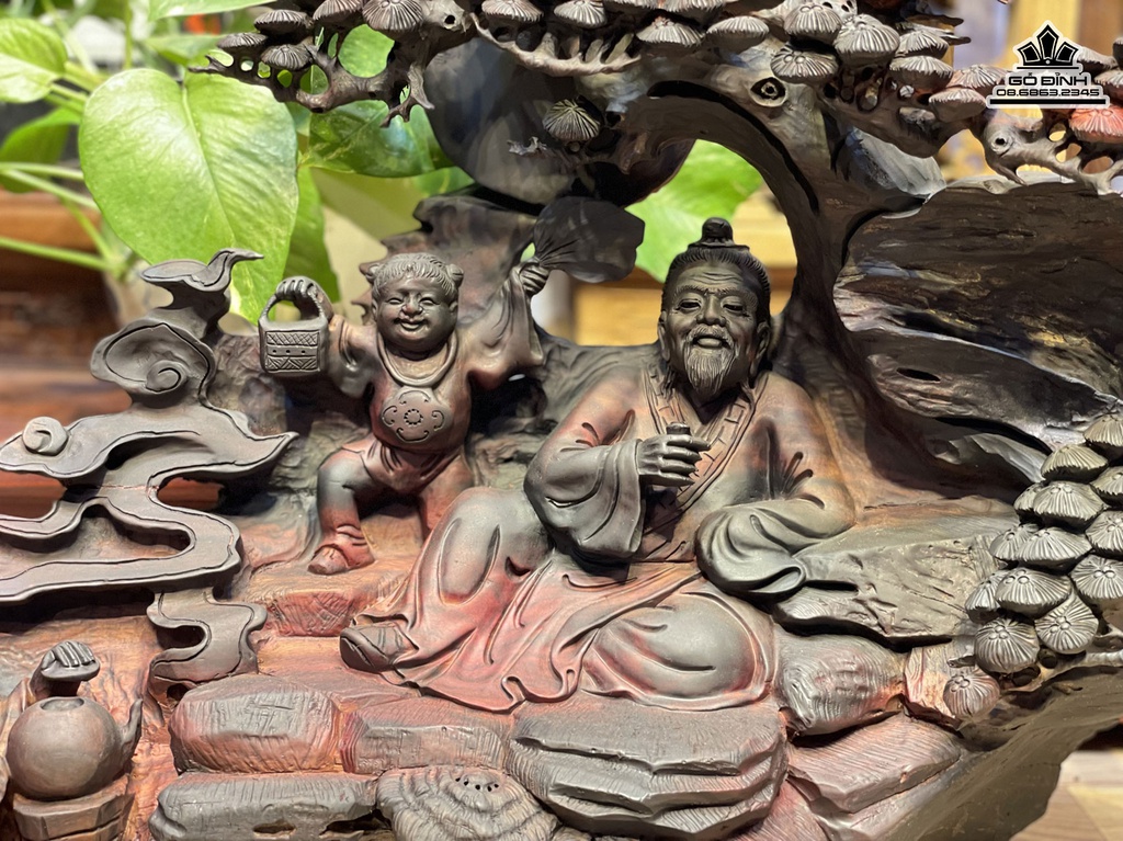 Tượng Thần Trà Gỗ Trắc Cao 46 Ngang 69 Sâu 27 (cm)7