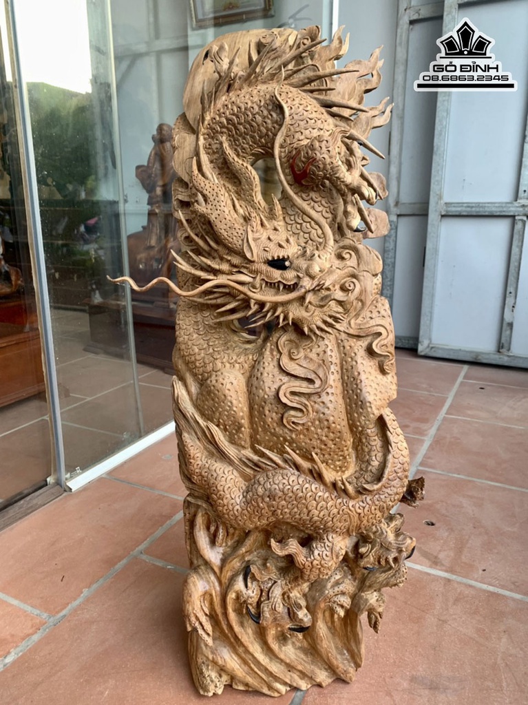 Tượng Nhất Long Gỗ Bách Xanh Cao 90 Ngang 33 Sâu 26 (cm) 0