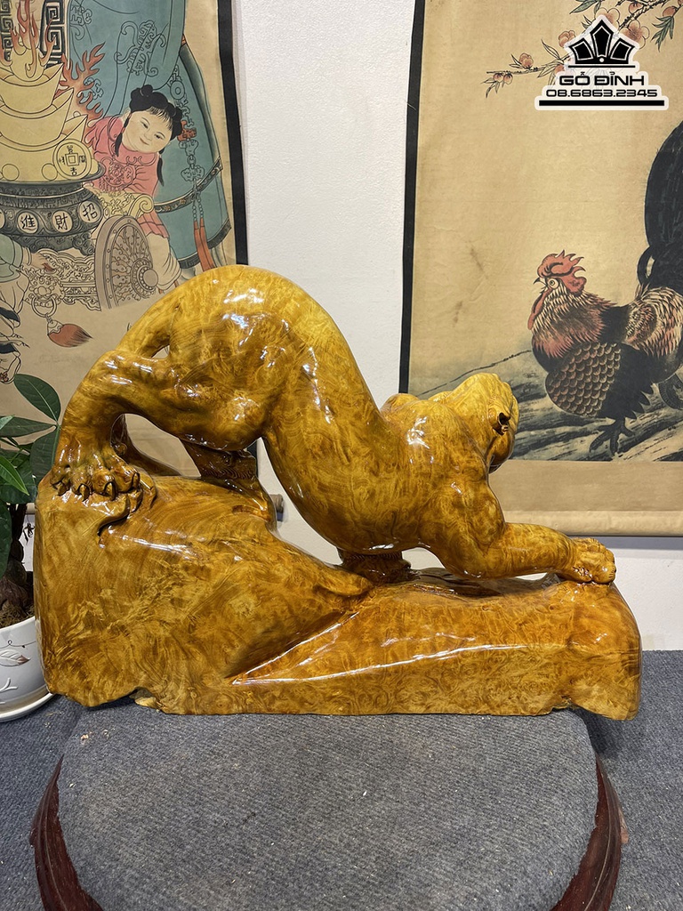 Tượng Báo Gỗ Nu Kháo Cao 40 Ngang 56 Sâu 12 (cm) 2