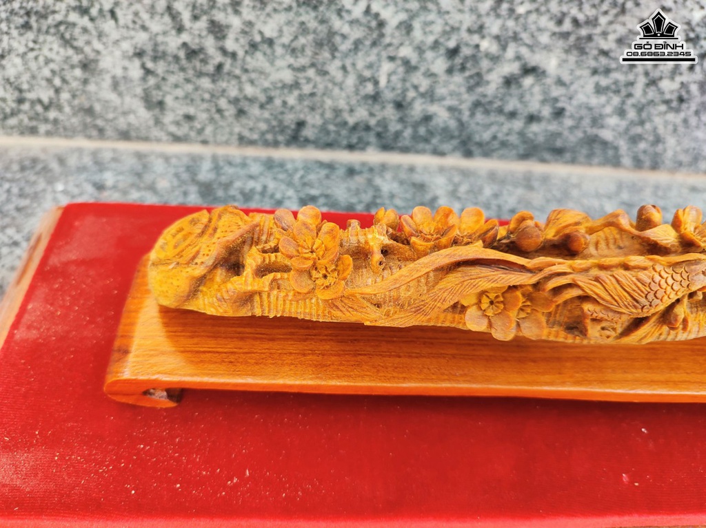 Gậy Như Ý Gỗ Hoàng Đàn Cao 26 Ngang 4 Sâu 3.5 (cm) 3