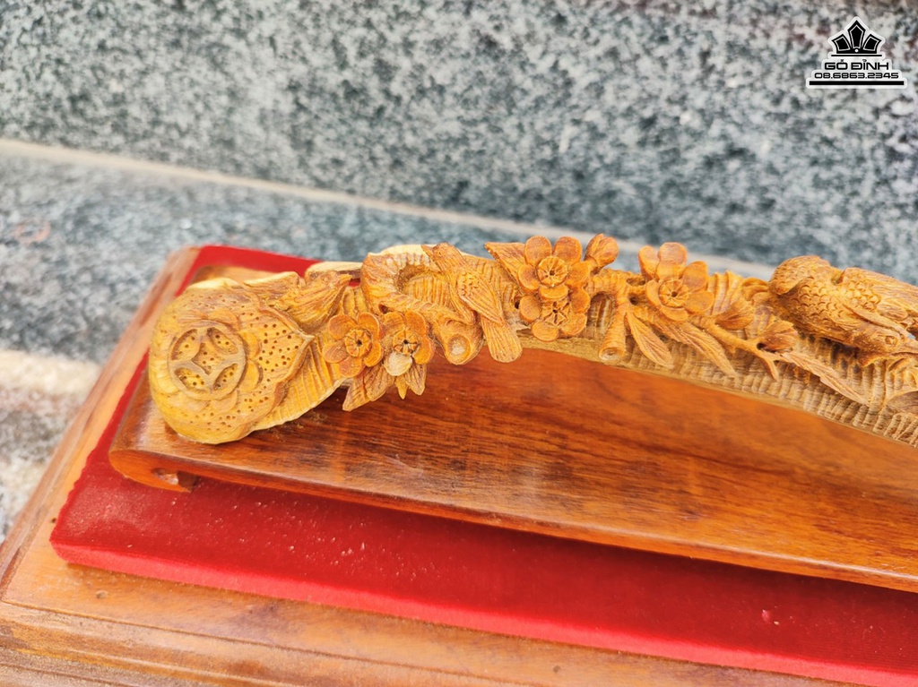 Gậy Như Ý Gỗ Hoàng Đàn Cao 30 Ngang 5 Sâu 4 (cm)5