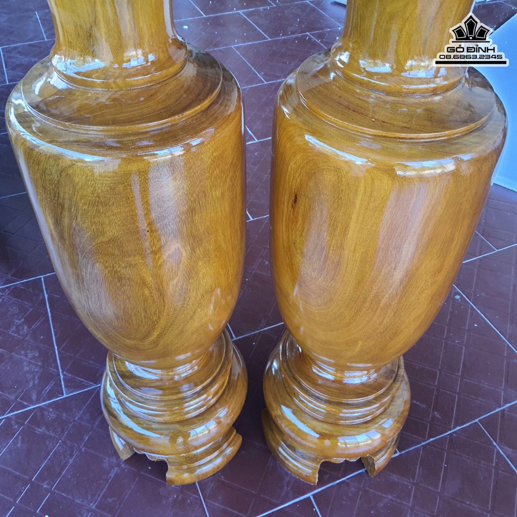 Cặp Lục Bình Gỗ Mit Cao 110 Đường Kính 30 (cm) 0