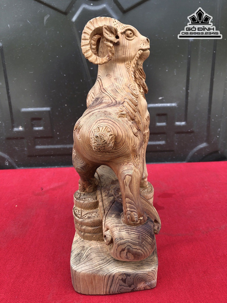 Tương Dê Phong Thủy Gỗ Ngọc Am Cao 32 Ngang 20 Sâu 11 (cm) 2