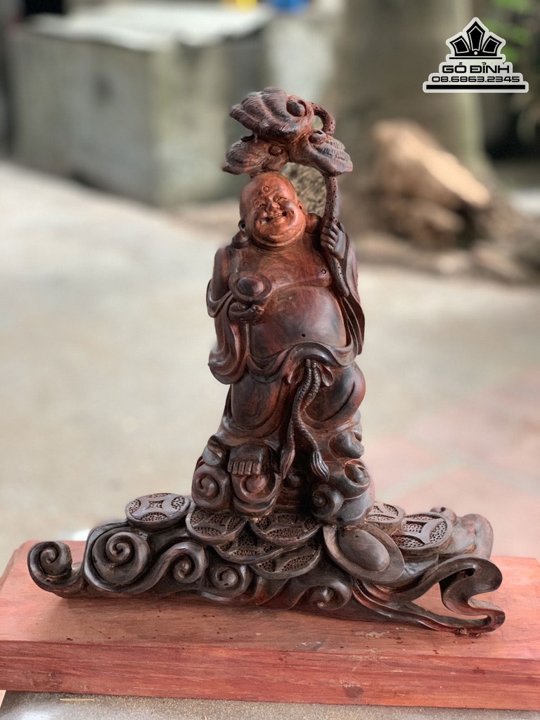 Tượng Phật Di Lặc Gỗ Trắc Cao 28 Ngang 26 Sâu 10 (cm) 1