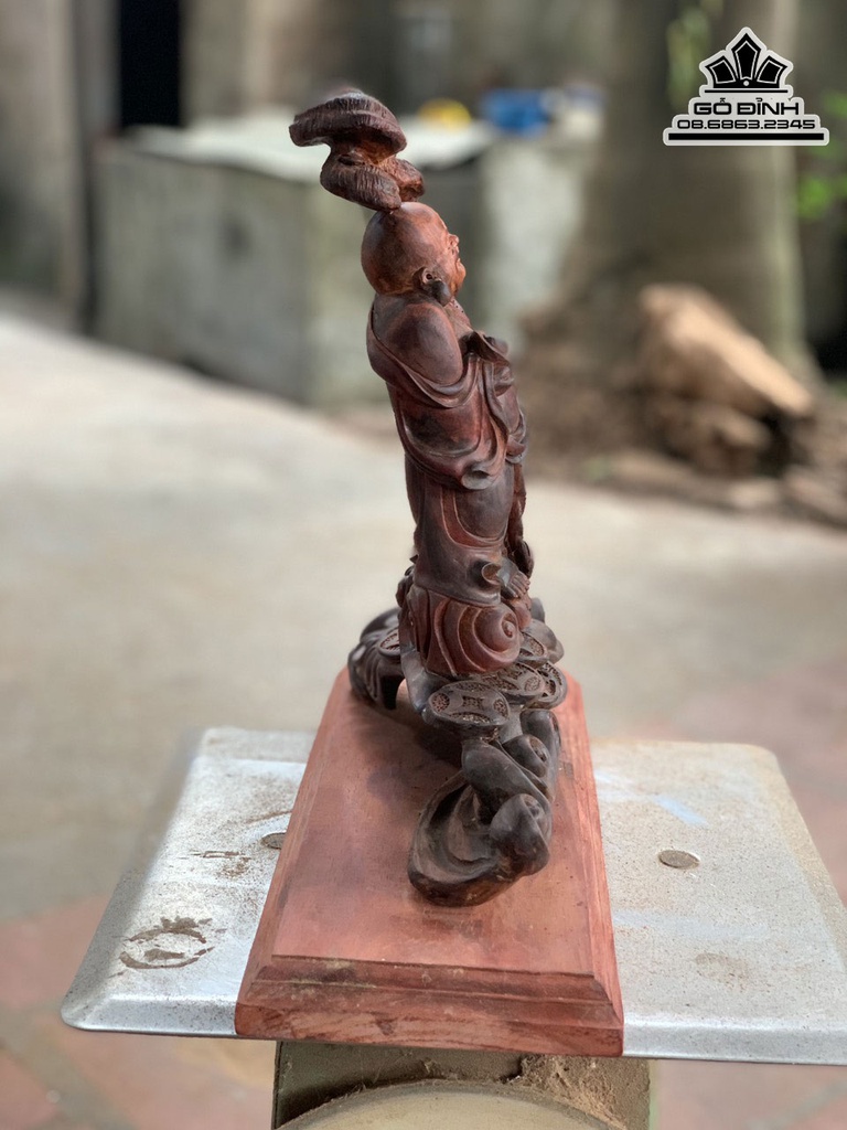 Tượng Phật Di Lặc Gỗ Trắc Cao 28 Ngang 26 Sâu 10 (cm) 3