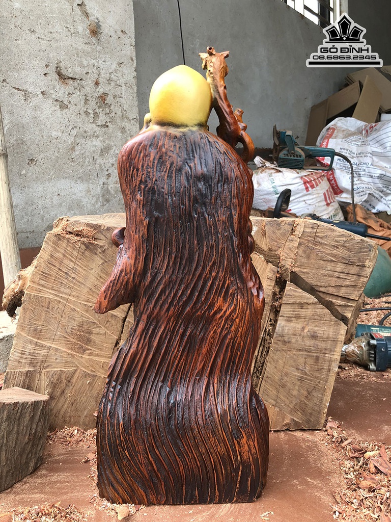 Tượng Ông Thọ Gỗ Hương Cao 52 Ngang 21 Sâu 14 (cm) 2