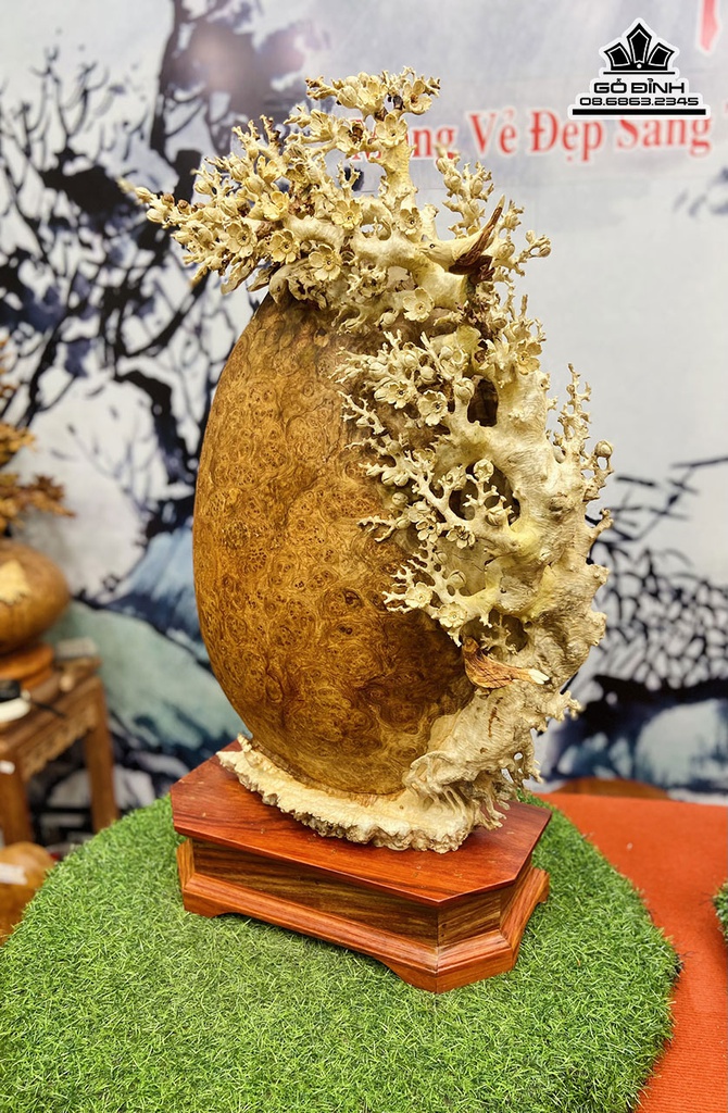 Bảo Ngọc Mai Điểu Gỗ Nu Hương Cao 71 Ngang 47 Sâu 14 Cả Kỷ 81 (cm)4