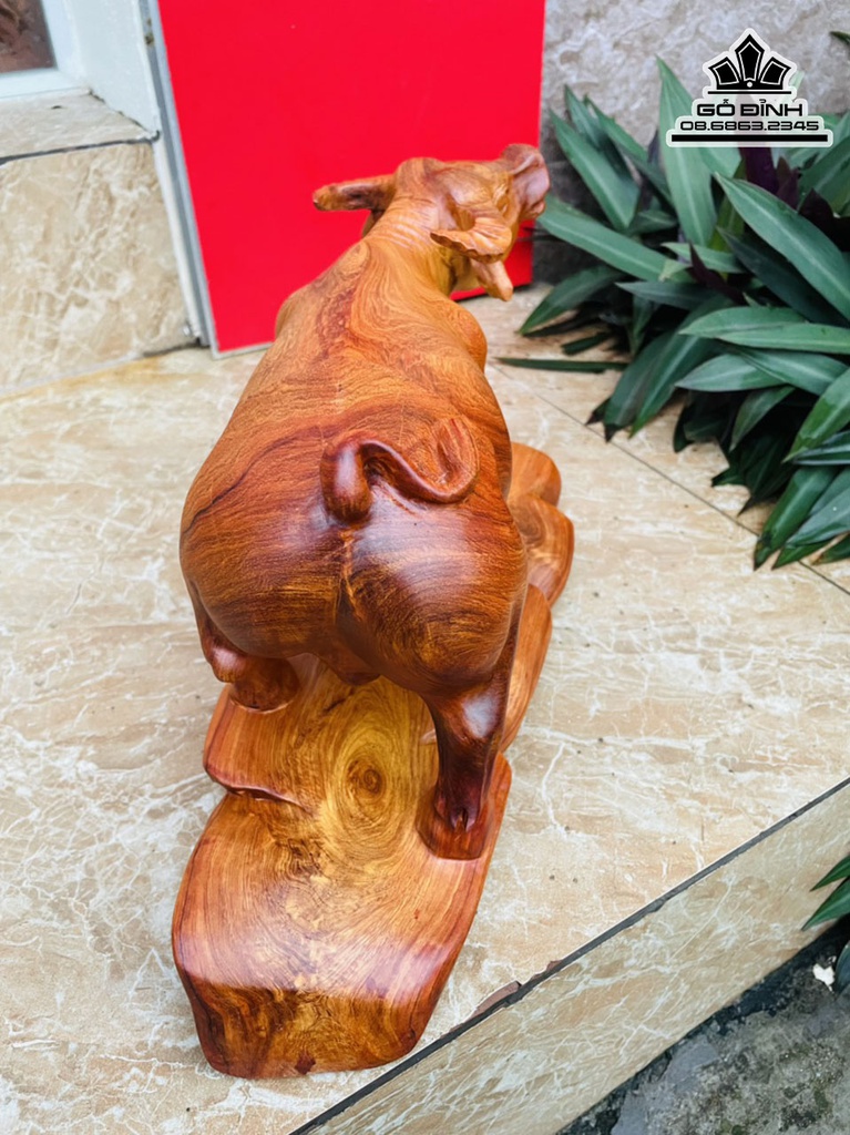Tượng Trâu Gỗ Hương Việt Cao 21 Ngang 36 Sâu 15 (cm) 1