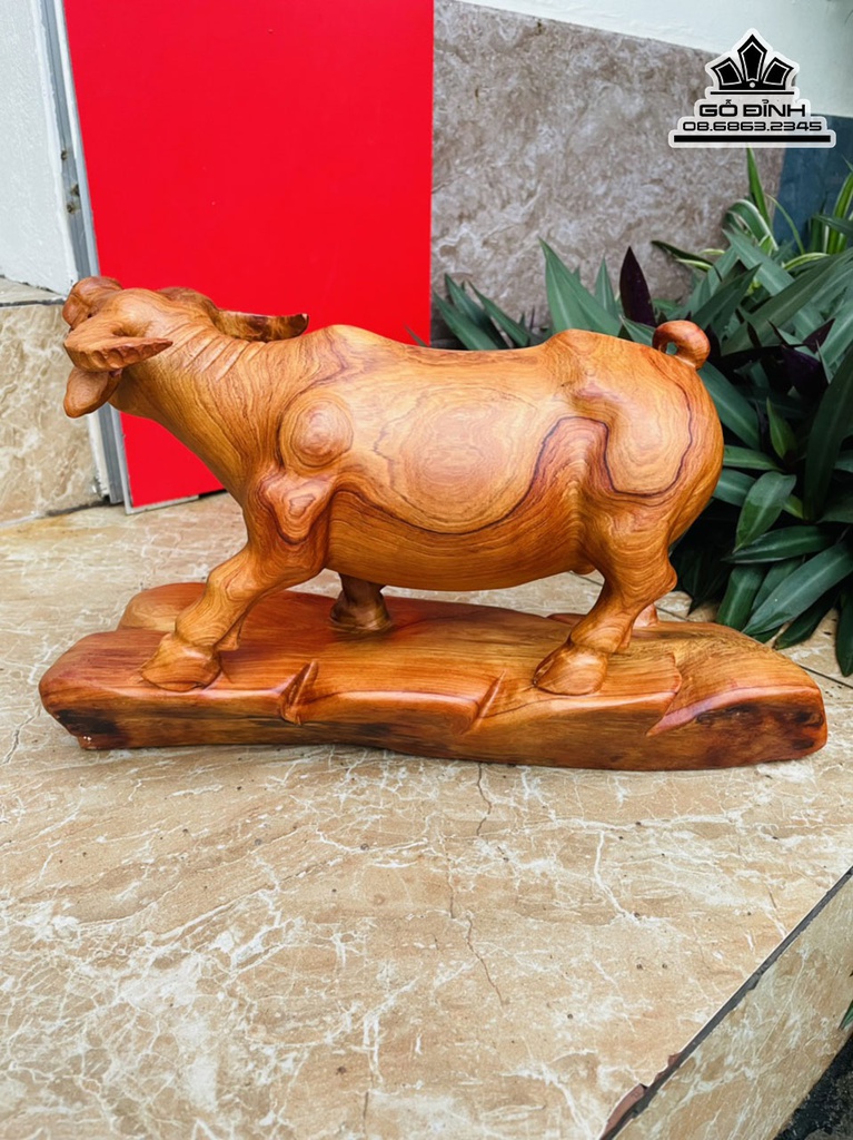 Tượng Trâu Gỗ Hương Việt Cao 21 Ngang 36 Sâu 15 (cm) 2
