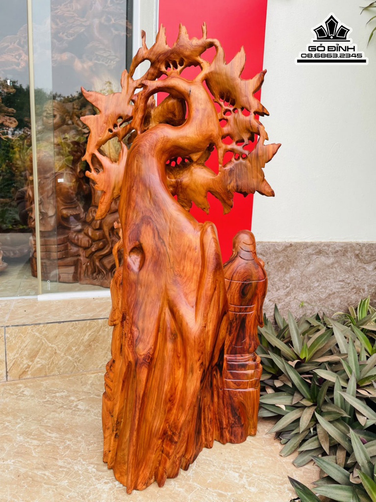 Tương Phúc Lộc Thọ (Tam Đa) Gỗ Hương Việt Cao 88 Ngang 40 Sâu 20 (cm) 2