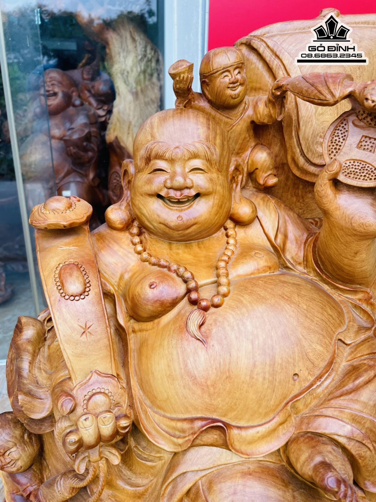 Tượng Phật Di Lặc ngồi Bao Tiền Gỗ Hương Việt Cao 88 Ngang 45 Sâu 40 (cm) 0
