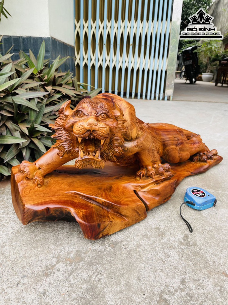 Tượng Hổ Gỗ Hương Việt Cao 30 Ngang 76 Sâu 30 (cm) 1
