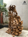 Tương Phật Di Lặc Ngồi Đài Sen Gỗ Bách Xanh Cao 80 Ngang 48 Sâu 35 (cm) 1