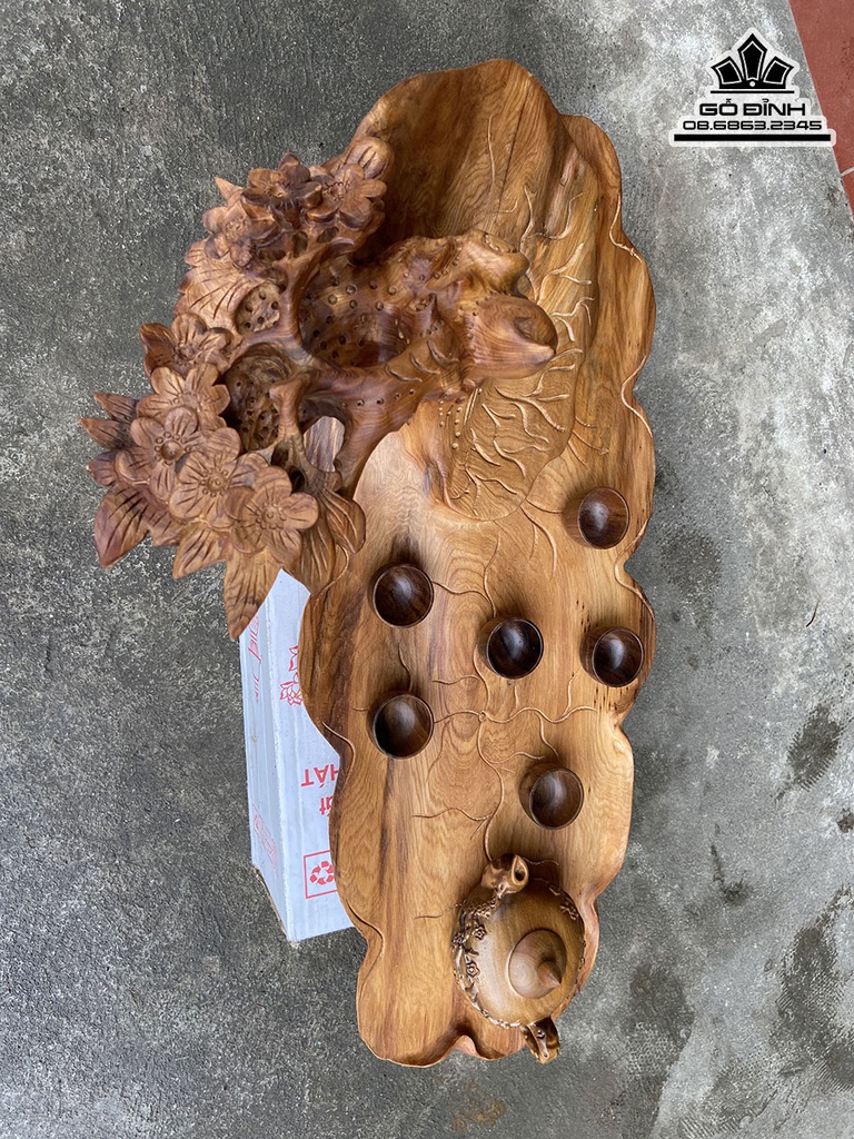 Khay Trà Gỗ Ngọc Am Cao 26 Ngang 72 Rộng 30 (cm) 1