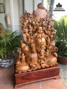 Tương Phật Di Lặc Vác Cành Đào Gỗ Hương Cao 115 Ngang 84 Sâu 26 Cả Kỷ 140 (cm) 1