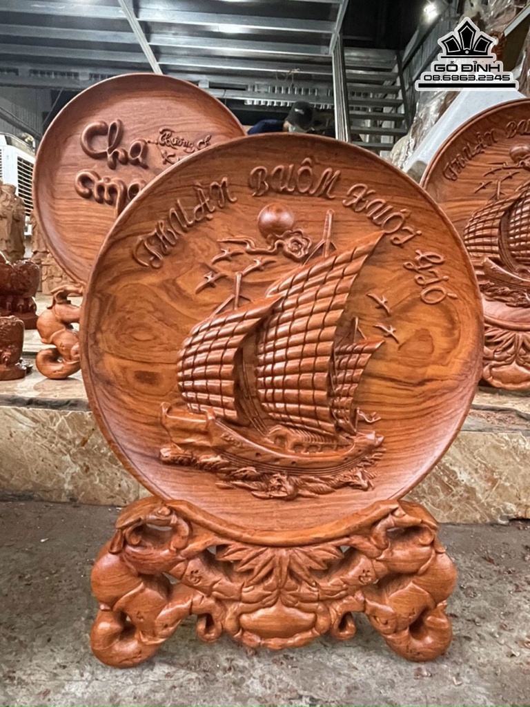 tranh Đĩa Gỗ Hương Đường Kính 40 (cm) 0