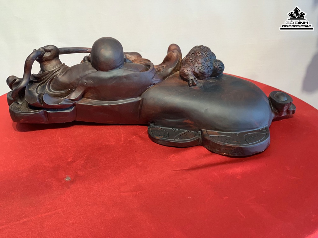 Tương Phật Di Lặc Ngồi Bao Tiền Gỗ Trâc Cao 26 Ngang 45 Sâu 22 (cm) 4