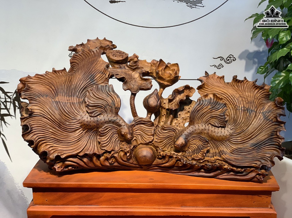 Tượng Cá Xiêm Gỗ Cẩm Cao 30 Ngang 68 Sâu 17 (cm) 2