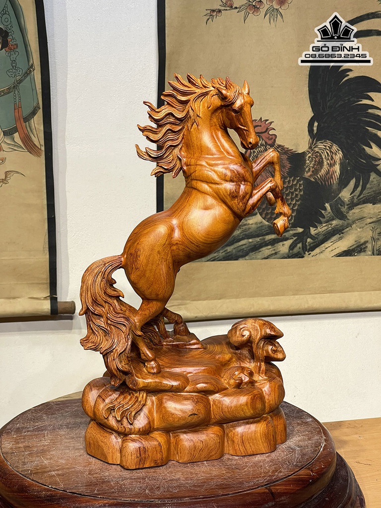 Tương Ngựa Phong Thủy (Nhất Mã) Gỗ Hương Cao 50 Ngang 29 Sâu 15 (cm) 3