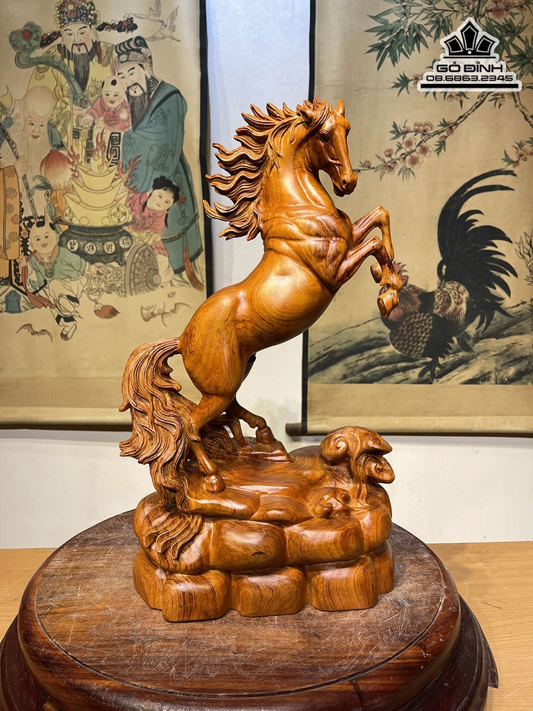 Tương Ngựa Phong Thủy (Nhất Mã) Gỗ Hương Cao 50 Ngang 29 Sâu 15 (cm) 4