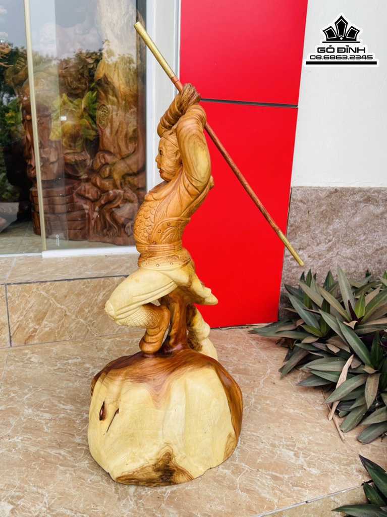Tượng Ngộ Không Gỗ Hương Việt Cao 60 Ngang 30 Sâu 28 (cm) 1