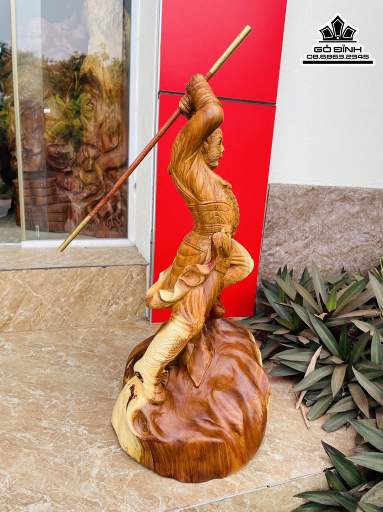 Tượng Ngộ Không Gỗ Hương Việt Cao 60 Ngang 30 Sâu 28 (cm) 3