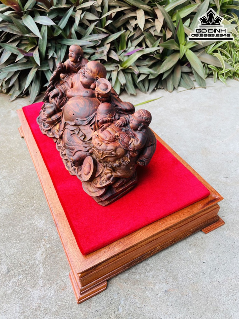 Tượng Phật Di Lặc Gỗ Sưa Cao 16 Ngang 36 Sâu 18 (cm) 1