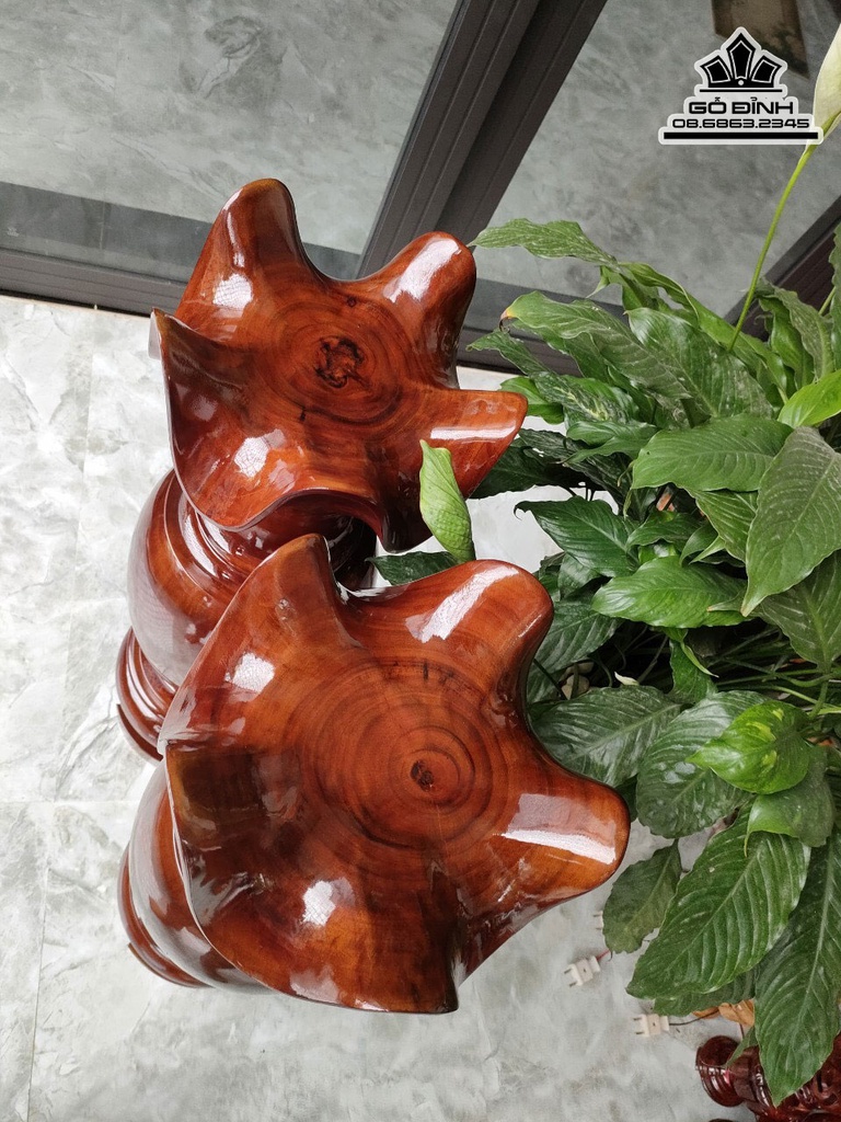Cặp Lục Bình Gỗ Lim Cao 88 Đương Kính 26 (cm) 1