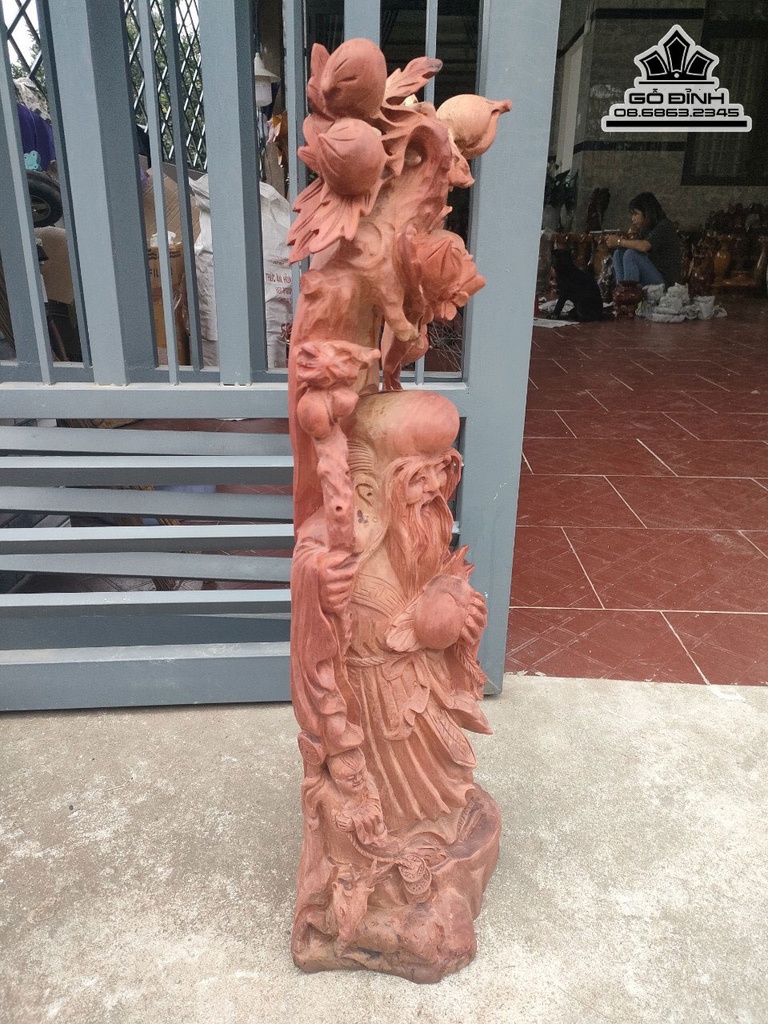 Tượng Ông Thọ Gỗ Hương Cao 81 Ngang 23 Sâu 21 (cm) 1
