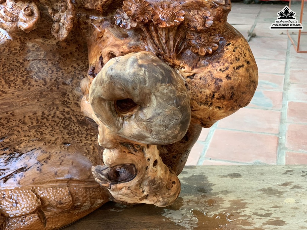 Tượng Bò Tót Gỗ Nu Ngọc Am Cao 66 Ngang 70 Sâu 36 (cm)4
