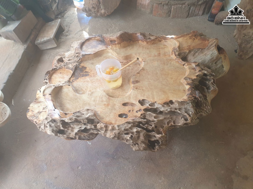 Khay Trà Gỗ Xá Xị (Gù Hương) Cao 14 Ngang 90 Rộng 60 (cm) 1