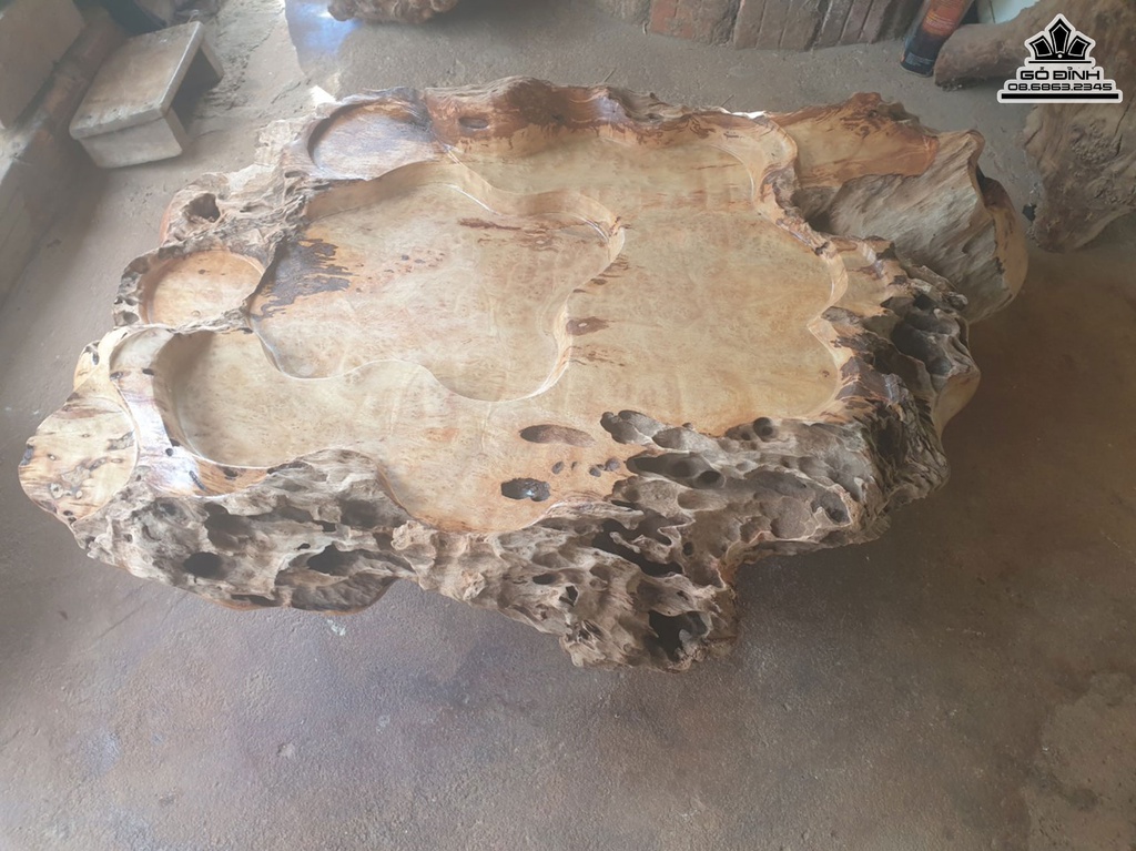 Khay Trà Gỗ Xá Xị (Gù Hương) Cao 14 Ngang 90 Rộng 60 (cm) 3