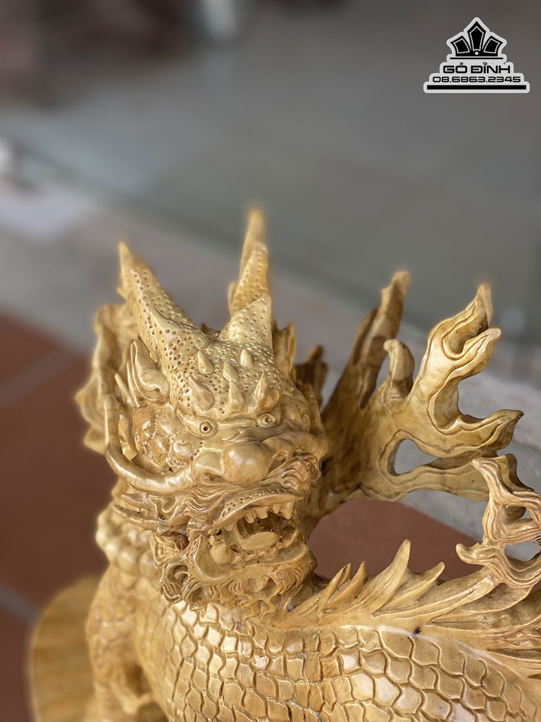 Tượng Long Mã Gỗ Nu Kháo Cao 60 Ngang 48 Sâu 26 (cm) 0