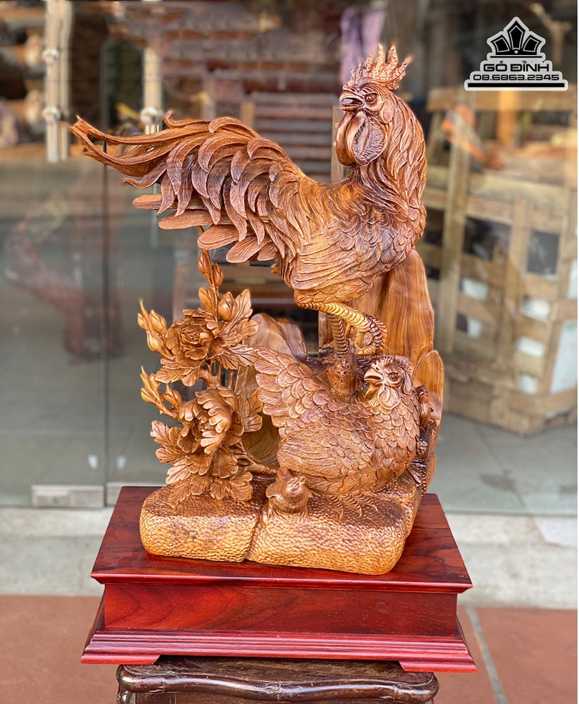 Tượng Mèo Gỗ Hương Việt Cao 40 Ngang 45 Sâu 33 (cm) 4