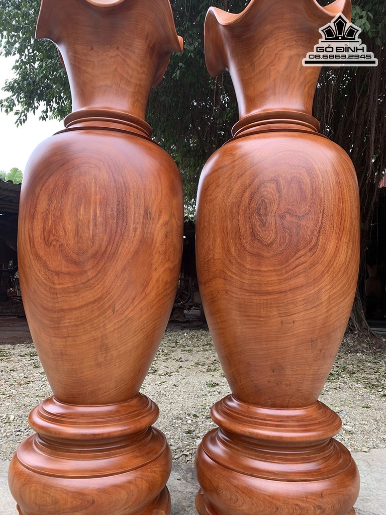 Cặp Lục Bình Gỗ Hương Số 5 Cao 200 Đường Kính 64 (cm) 0
