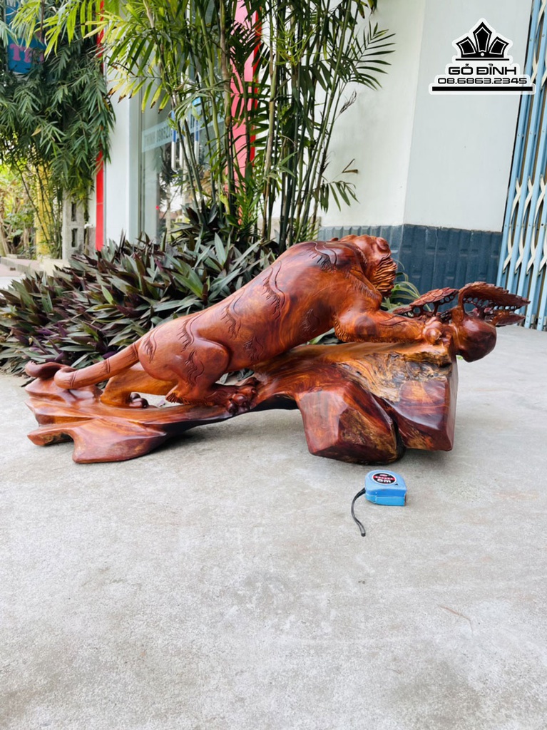 Tượng Hổ Gỗ Hương Việt Cao 45 Ngang 120 Sâu 40 (cm) 2