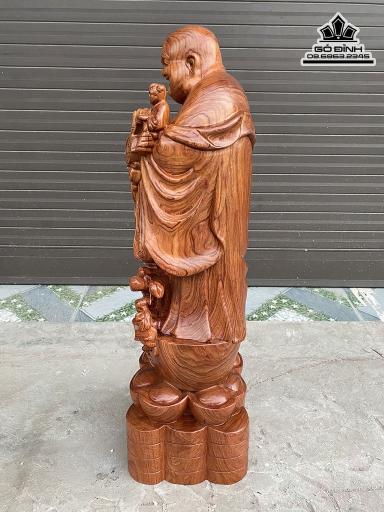 Tượng Phật Di Lặc Chúc Phúc Gỗ Hương Cao 80 Ngang 26 Sâu 23 (cm) 2