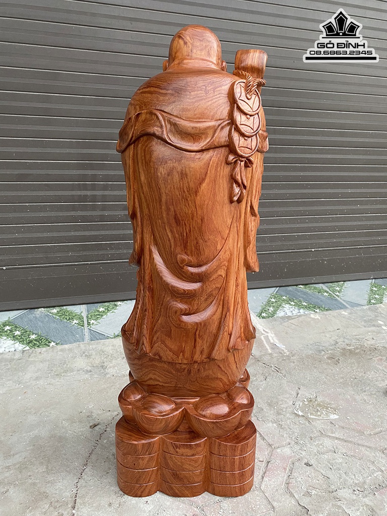 Tượng Phật Di Lặc Chúc Phúc Gỗ Hương Cao 80 Ngang 26 Sâu 23 (cm) 3