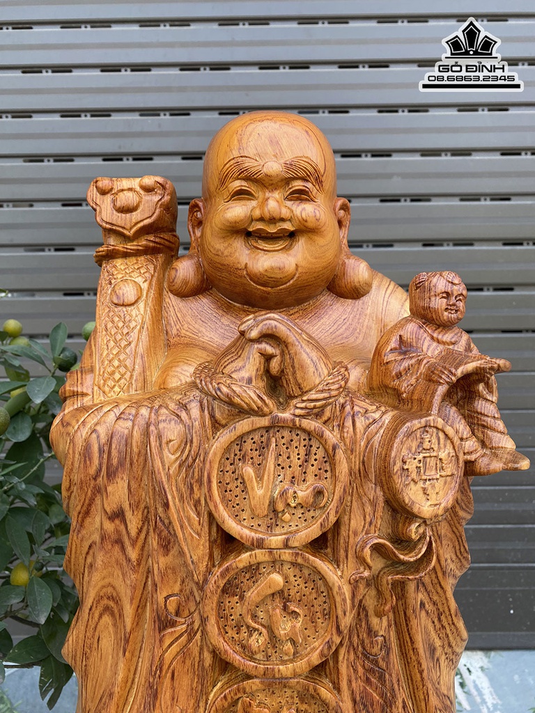 Tượng Phật Di Lặc Chúc Phúc Gỗ Hương Cao 80 Ngang 26 Sâu 23 (cm)5