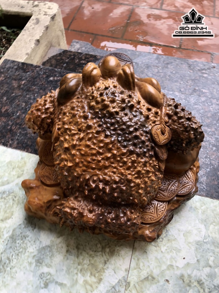 Tượng Cóc Thiềm Thừ Gỗ Bách Xanh Cao 30 Ngang 45 Sâu 30 (cm) 5