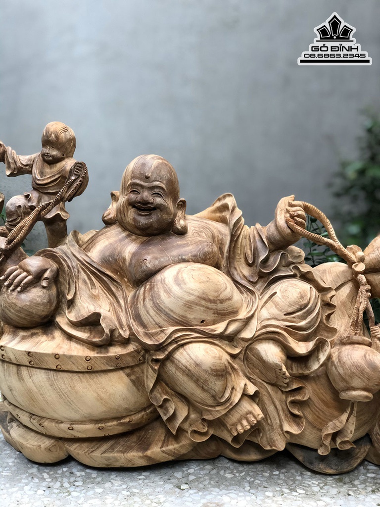Tương Phật Di Lặc Tam Phúc Gỗ Ngọc Am Cao 36 Ngang 80 Sâu 27 (cm) 2